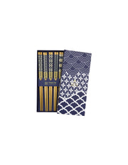 Tokyo Design Studio  Chopstick Giftset 5pc Blue Gift Boxed
