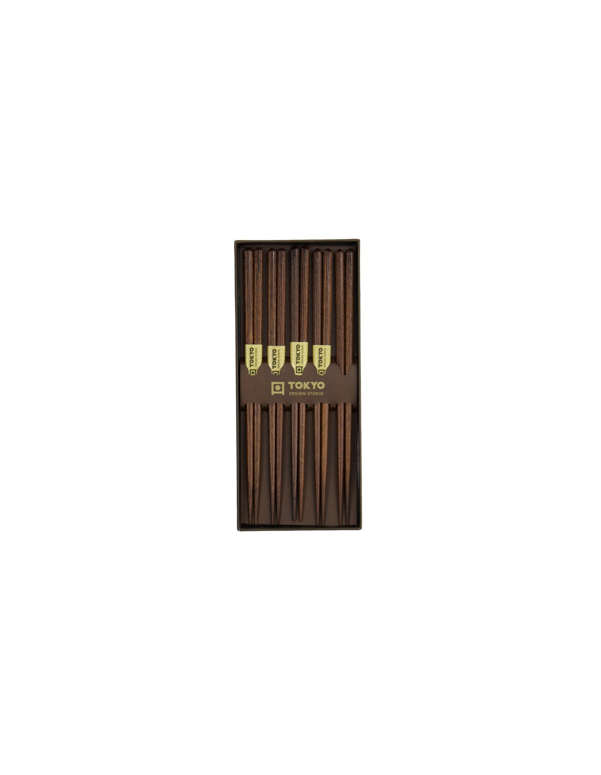 Tokyo Design Studio  Chopstick Giftset 5pc Dark Brown Gift Boxed