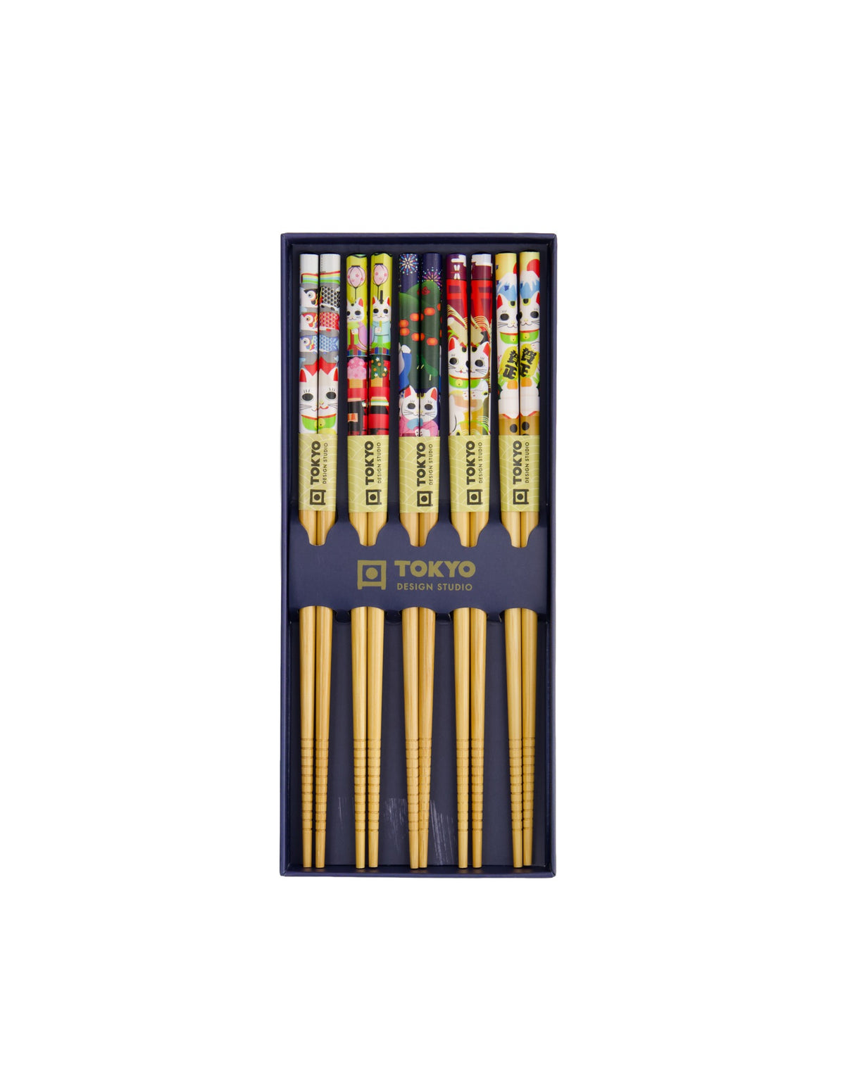 Tokyo Design Studio  Chopstick Giftset 5pc Lucky & Koinobori Gift Boxed
