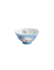 Tokyo Design Studio  Kawaii Rice Bowl 11.5x6cm Cat Neko Fortune Blue