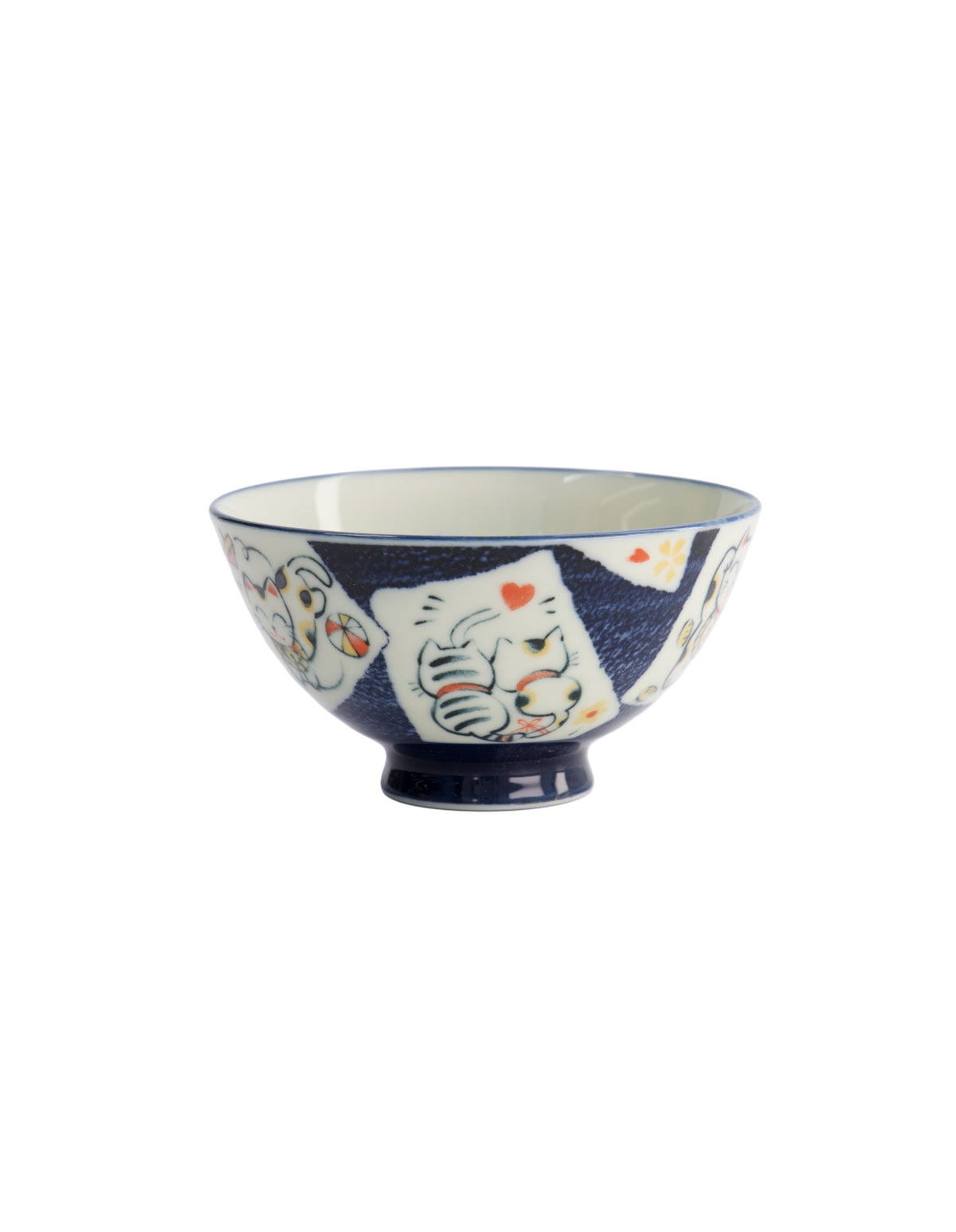 Tokyo Design Studio  Kawaii Rice Bowl 11x6cm Cat Neko Card Blue
