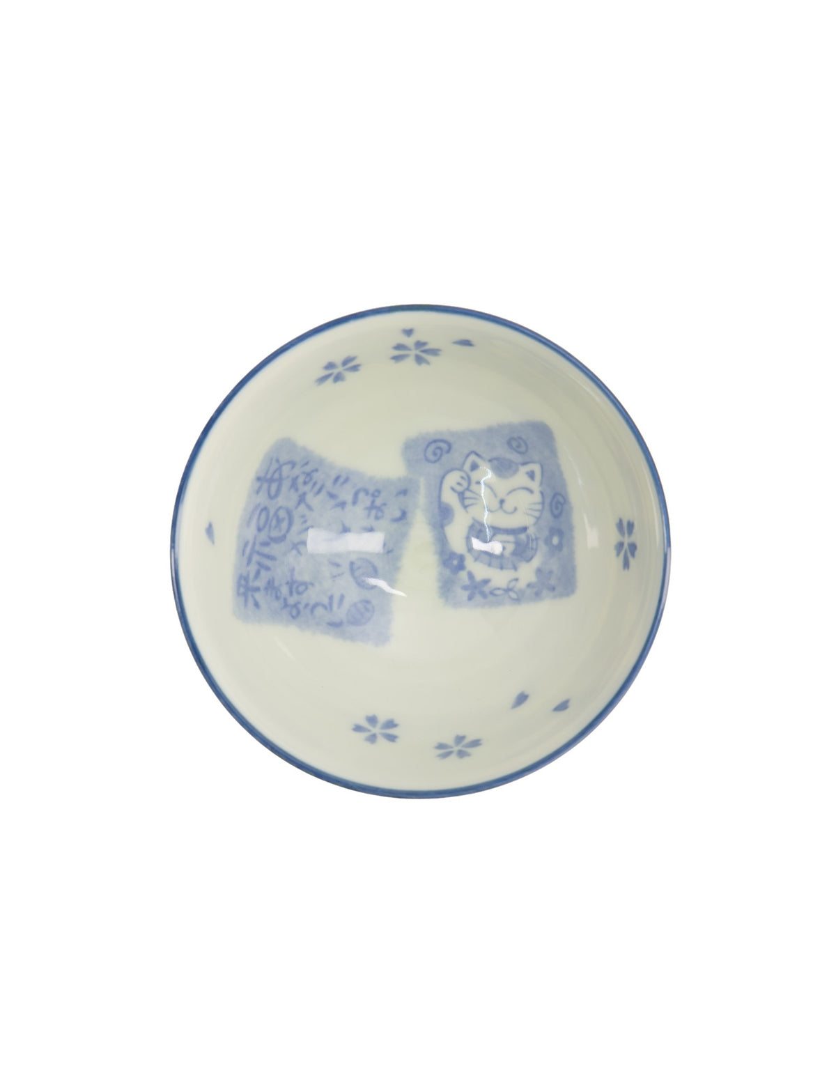 Tokyo Design Studio  Kawaii Rice Bowl 11x6cm Cat Neko Card Blue