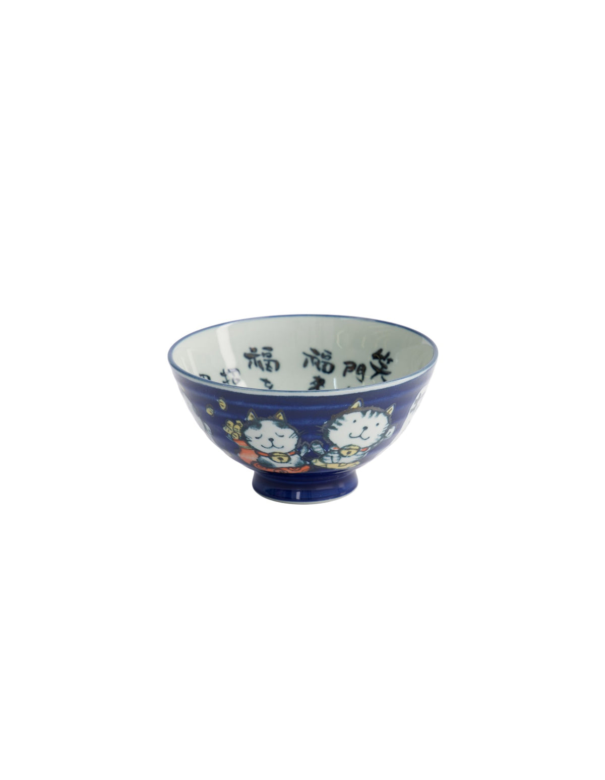 Tokyo Design Studio  Kawaii Rice Bowl 11.5x6cm Cat Neko Blessed Blue
