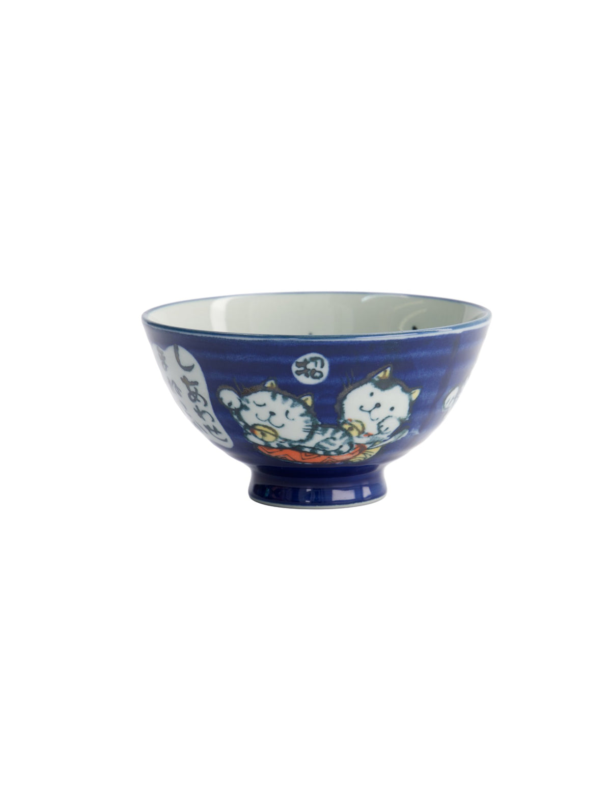 Tokyo Design Studio  Kawaii Rice Bowl 11.5x6cm Cat Neko Blessed Blue