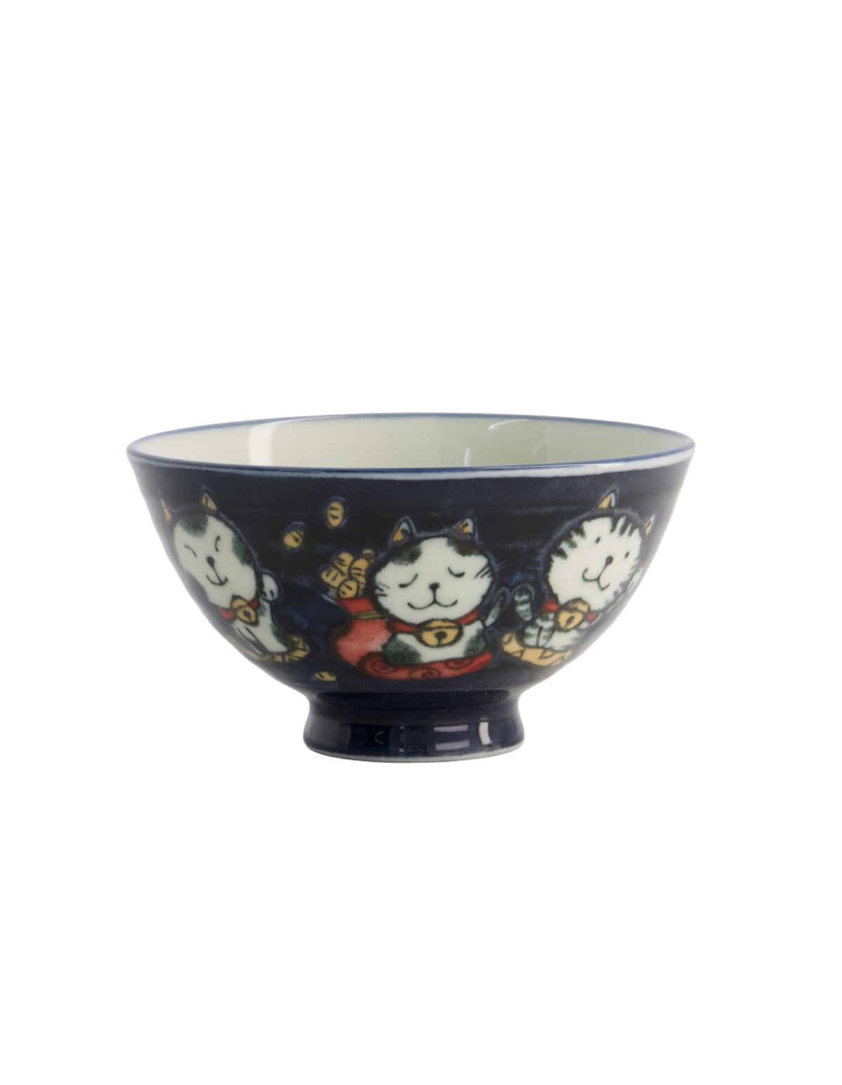 Tokyo Design Studio  Kawaii Rice Bowl 11.5x6cm Cat Neko Meow Blue
