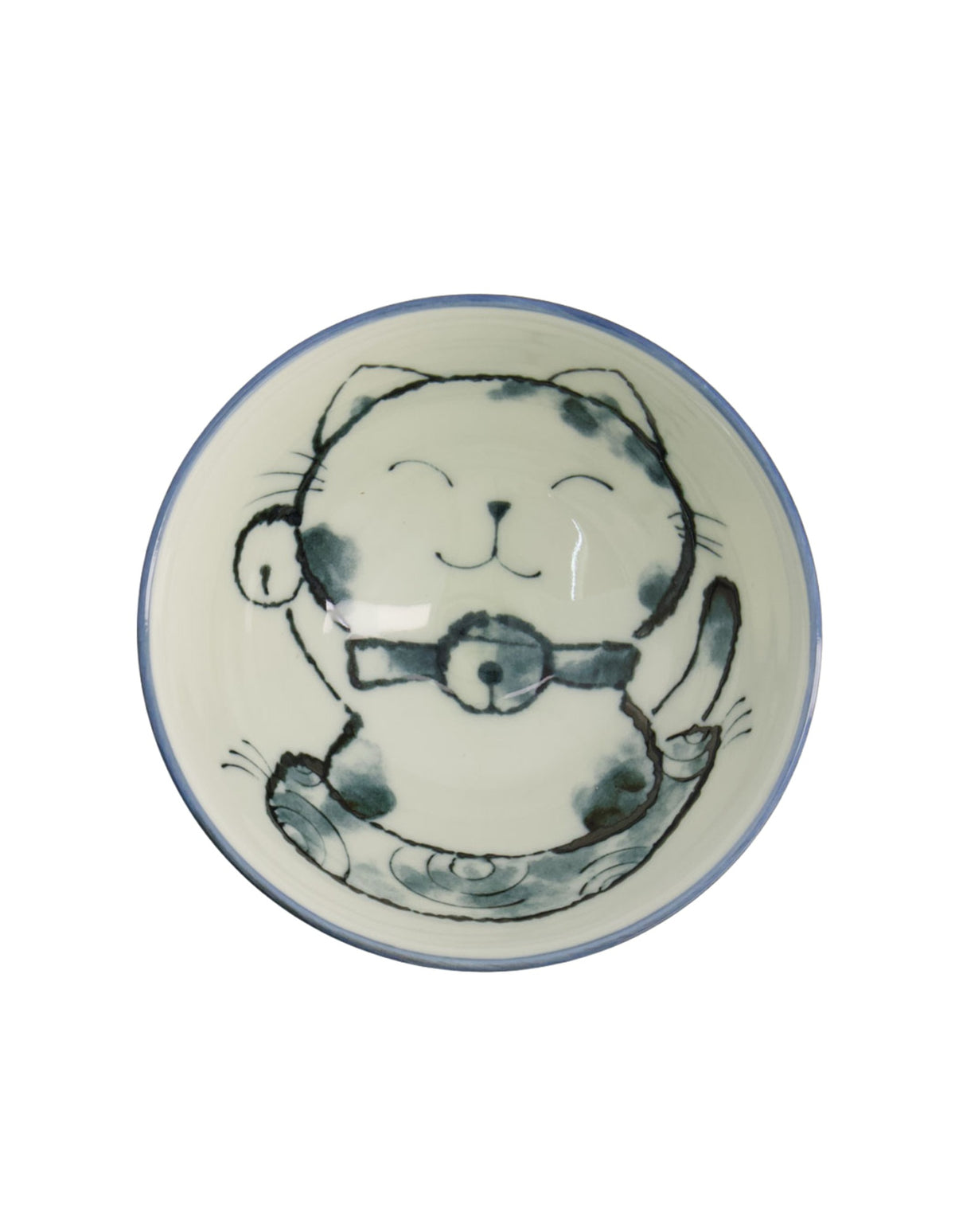 Tokyo Design Studio  Kawaii Rice Bowl 11.5x6cm Cat Neko Meow Blue