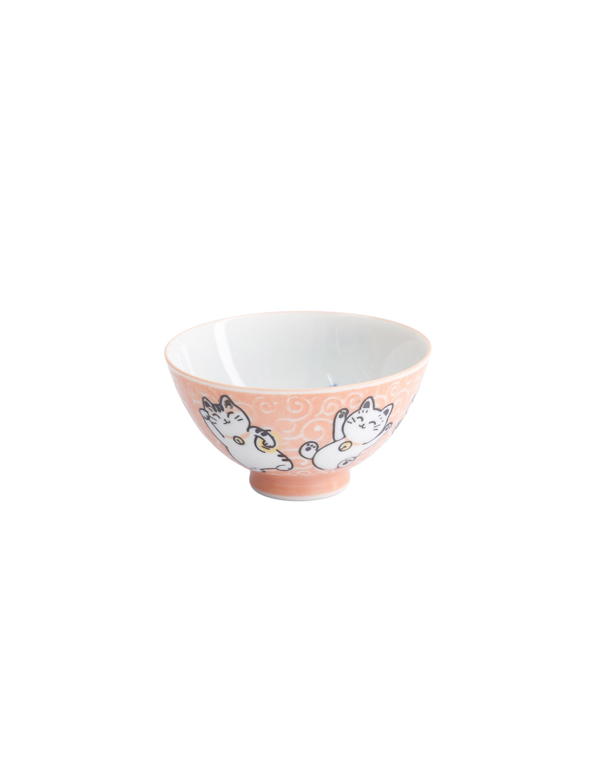 Tokyo Design Studio  Kawaii Rice Bowl 11.5x6cm Cat Neko Fish Pink