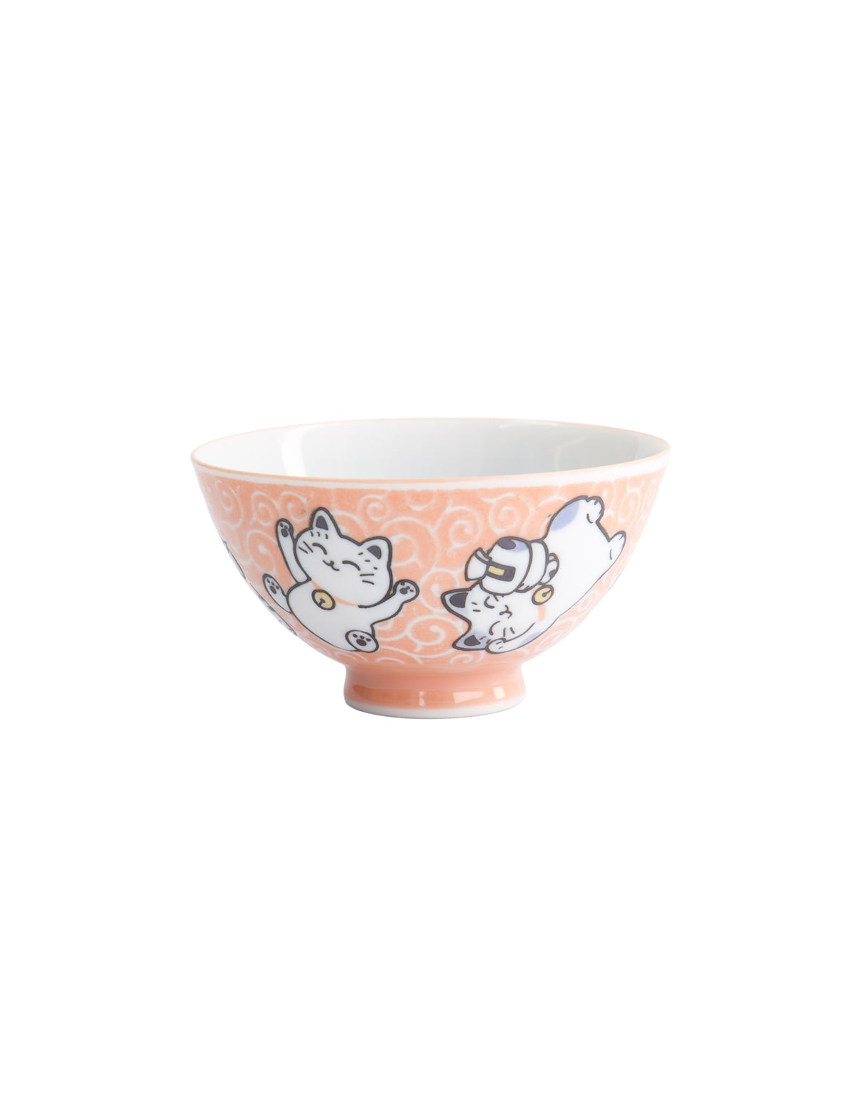 Tokyo Design Studio  Kawaii Rice Bowl 11.5x6cm Cat Neko Fish Pink