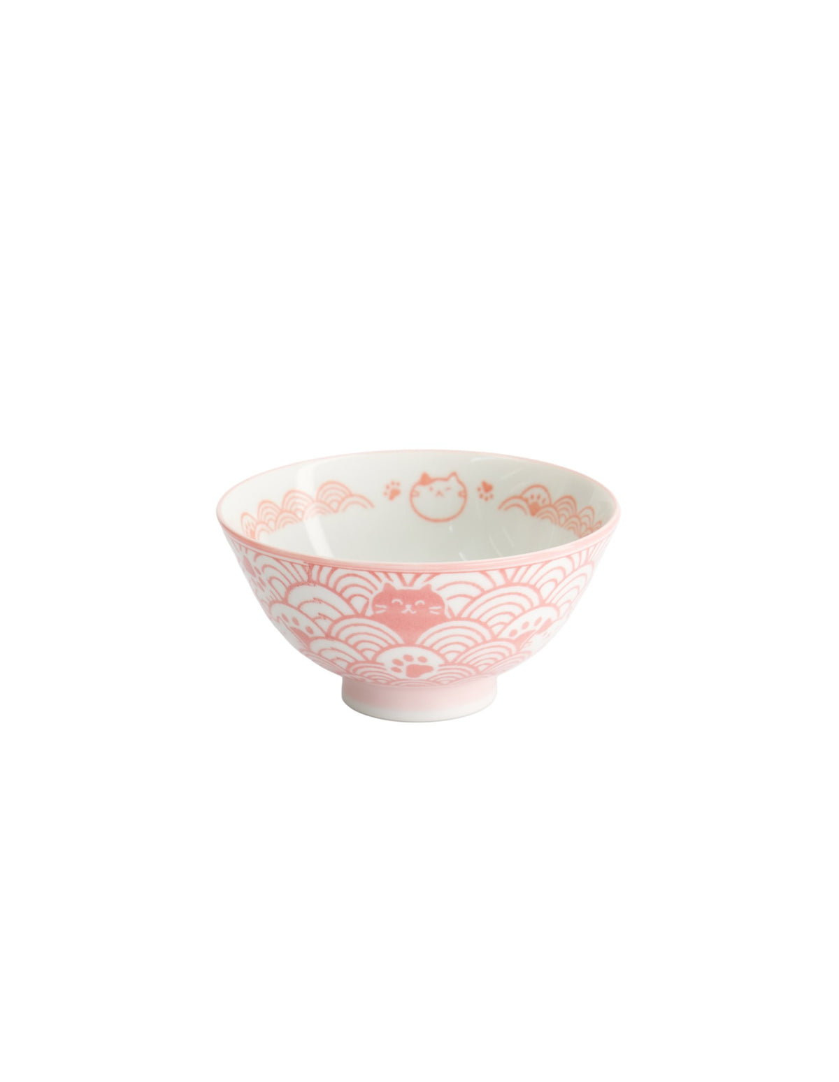 Tokyo Design Studio  Kawaii Rice Bowl 11.5x6cm Cat Neko Nami Pink