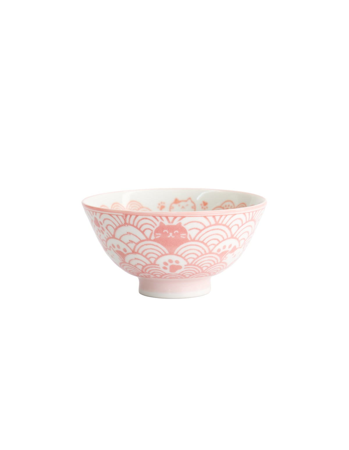Tokyo Design Studio  Kawaii Rice Bowl 11.5x6cm Cat Neko Nami Pink