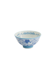 Tokyo Design Studio  Kawaii Rice Bowl 11.5x6cm Cat Neko Nami Light Blue