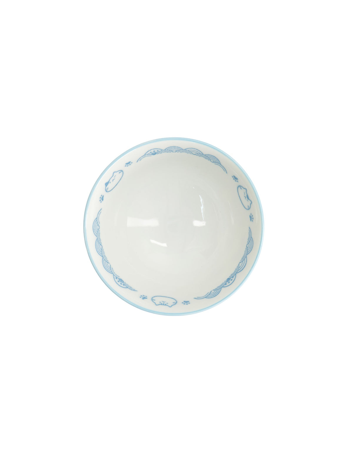 Tokyo Design Studio  Kawaii Rice Bowl 11.5x6cm Cat Neko Nami Light Blue