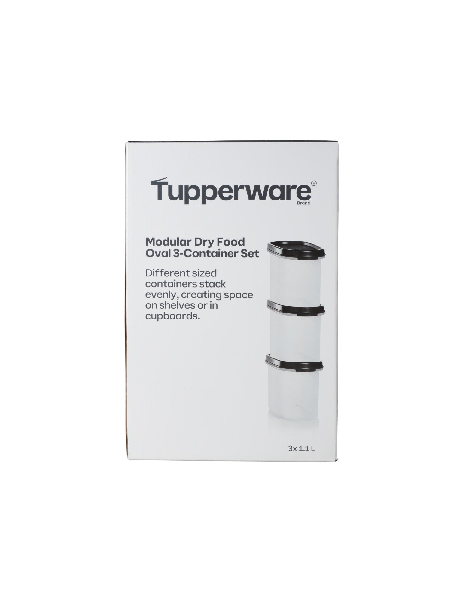 Tupperware Modular Oval Dry Food Container Set of 3 Gift Boxed