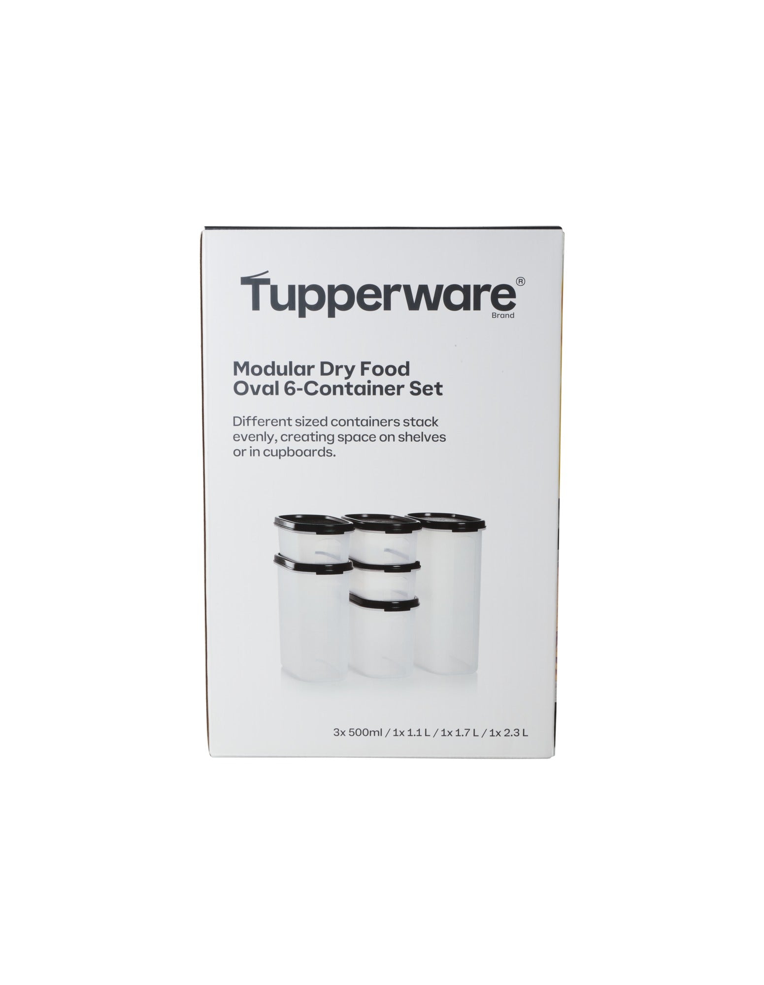 Tupperware Modular Oval Dry Food Container Set of 6 Gift Boxed