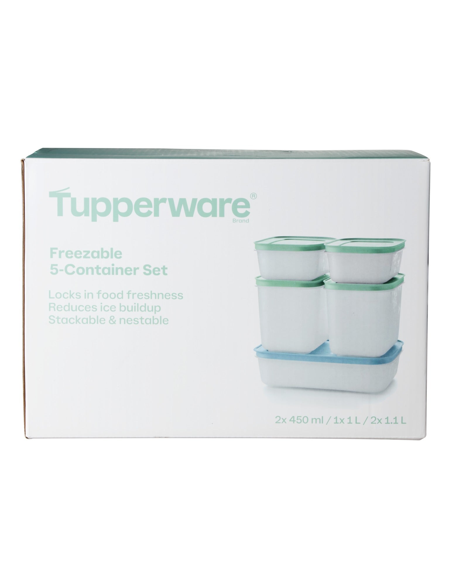 Tupperware Freezable Container Set of 5 450ML / 1L / 1.1L Gift Boxed