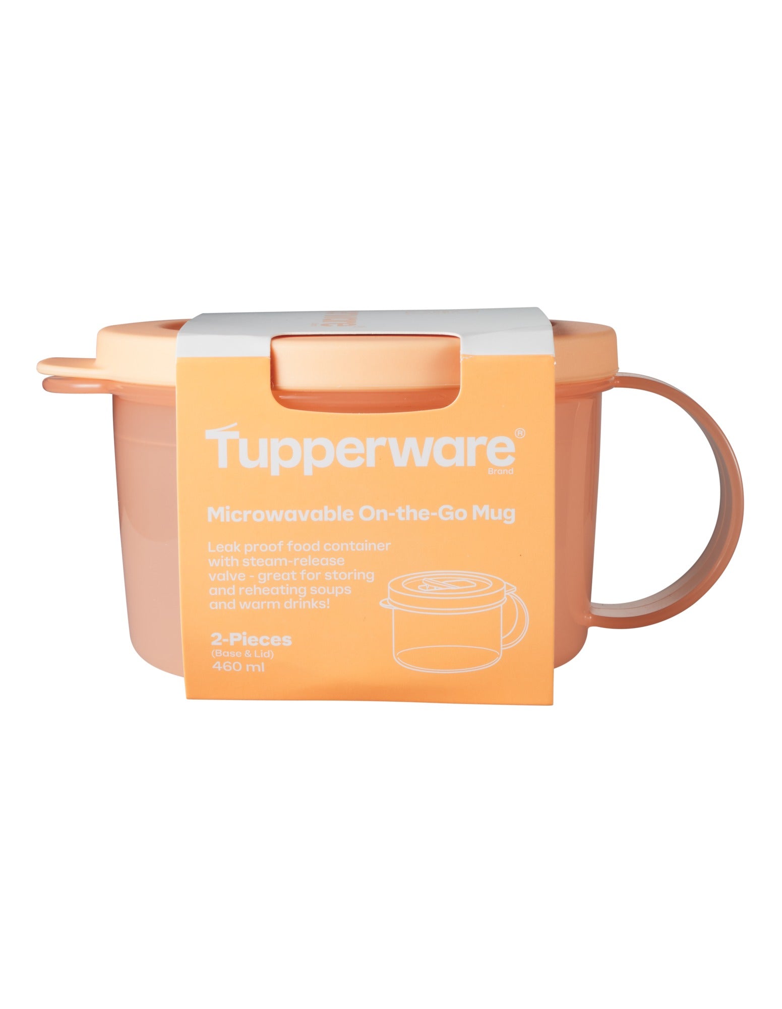 Tupperware Microwavable On-The-Go Mug 460ML Orange