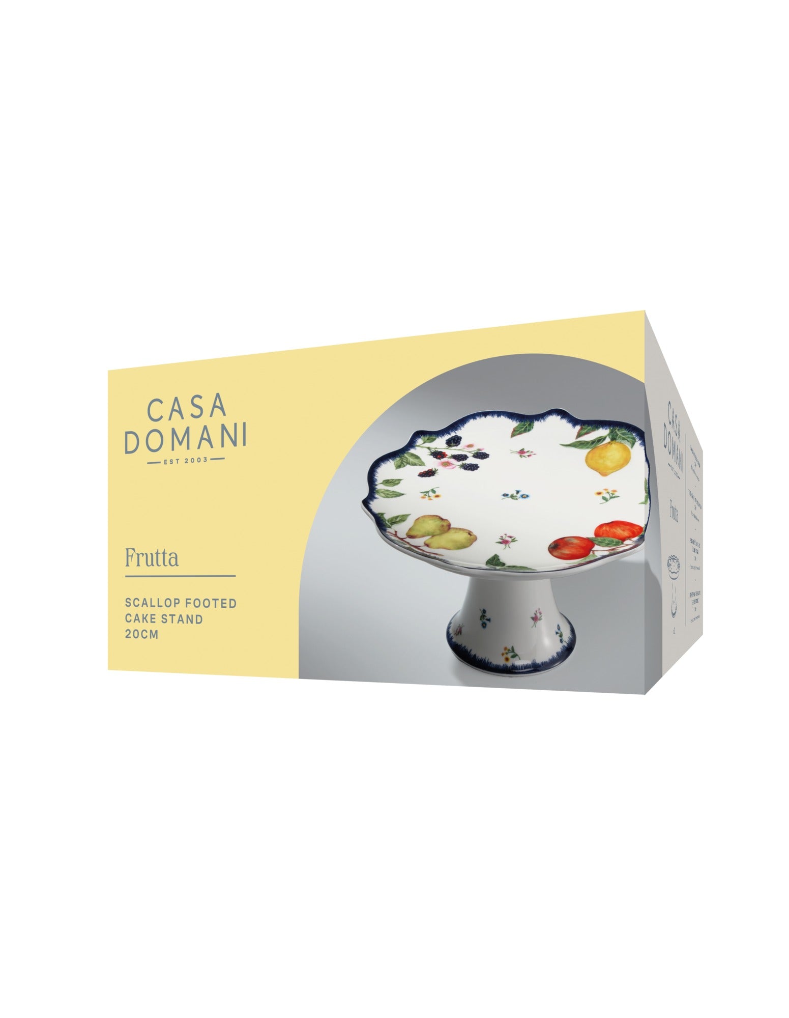 Casa Domani Frutta Scallop Footed Cake Stand 20cm Gift Boxed