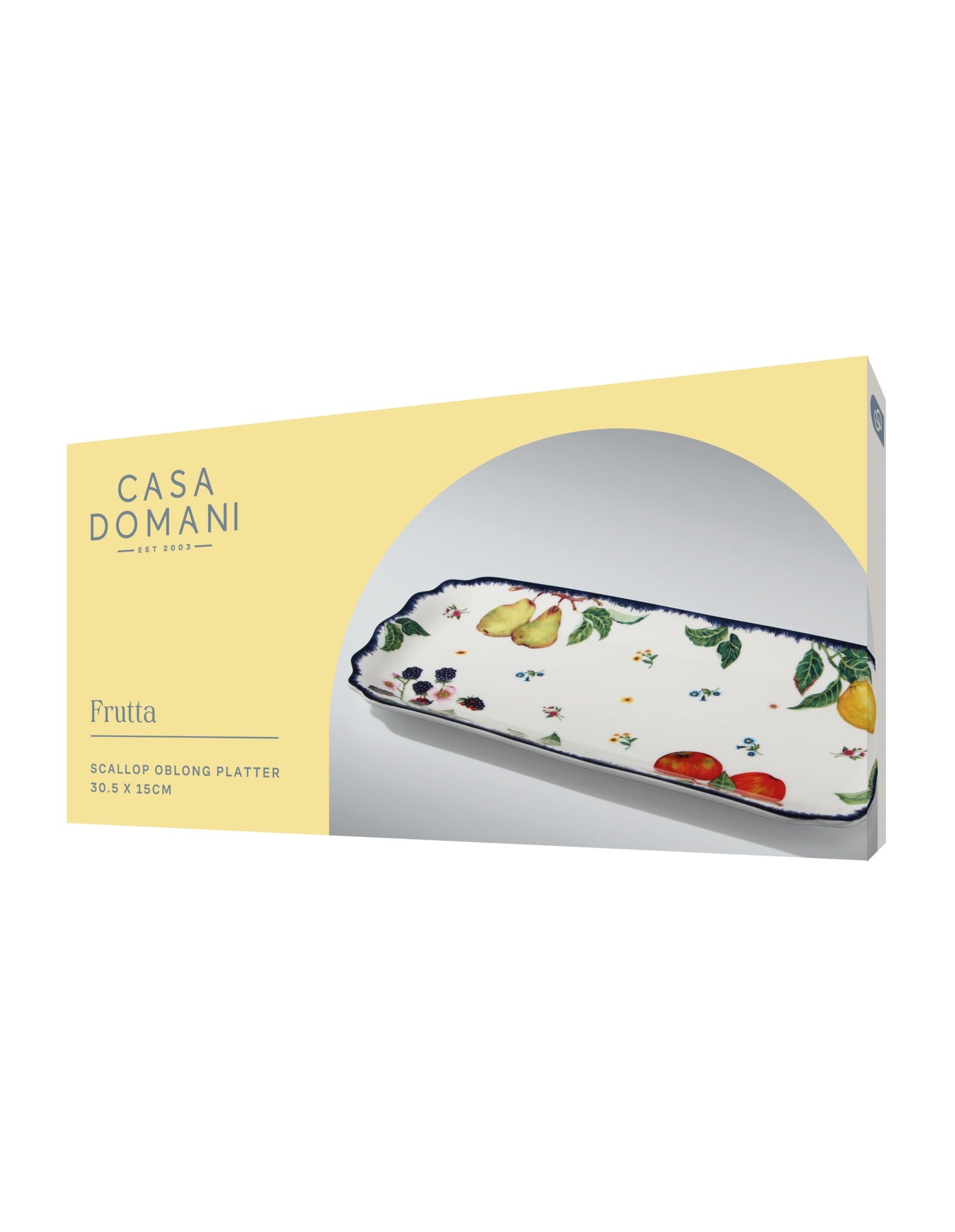 Casa Domani Frutta Scallop Oblong Platter 30.5x15cm Gift Boxed