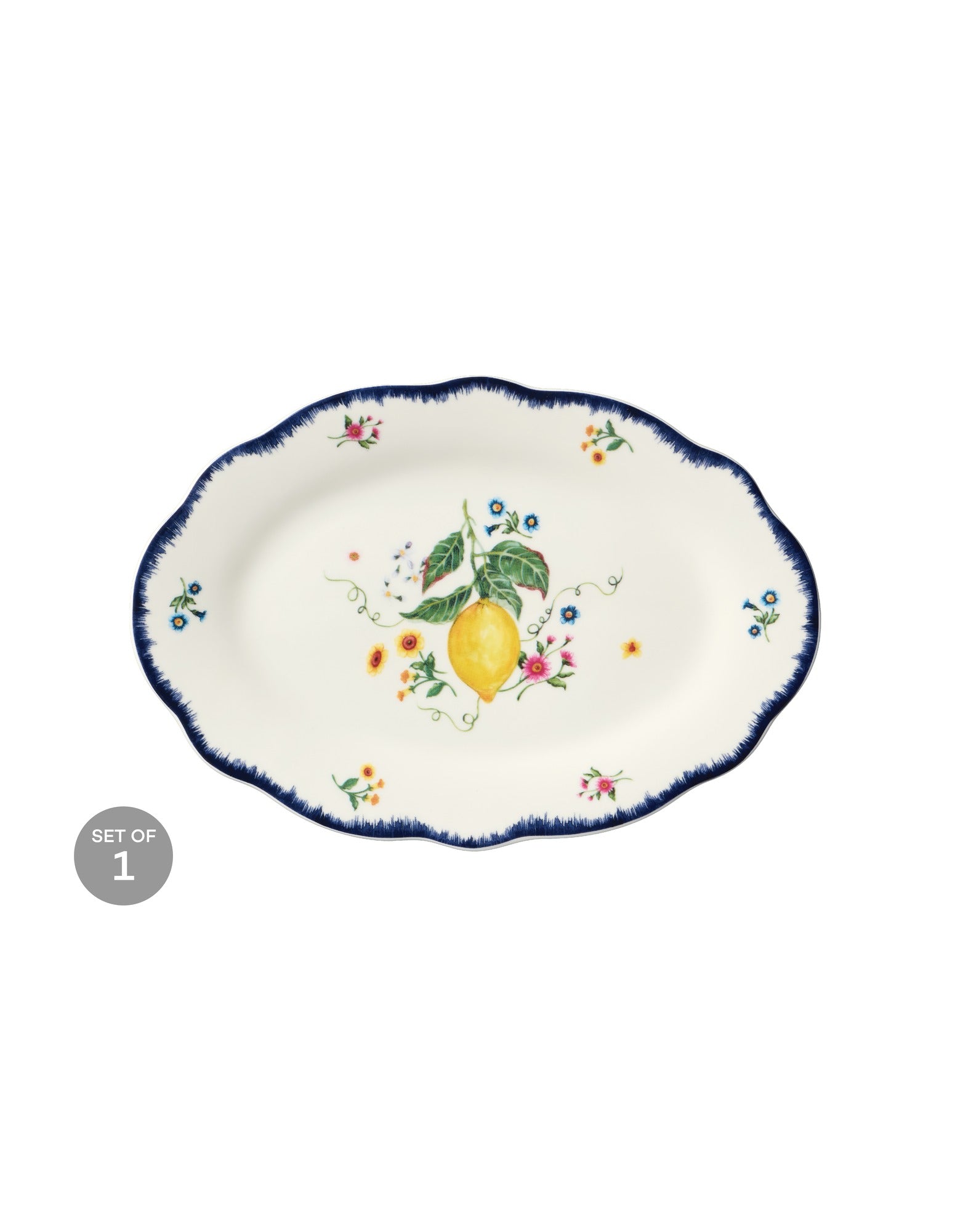 Casa Domani Frutta Scallop Oval Rim Platter 26x17cm