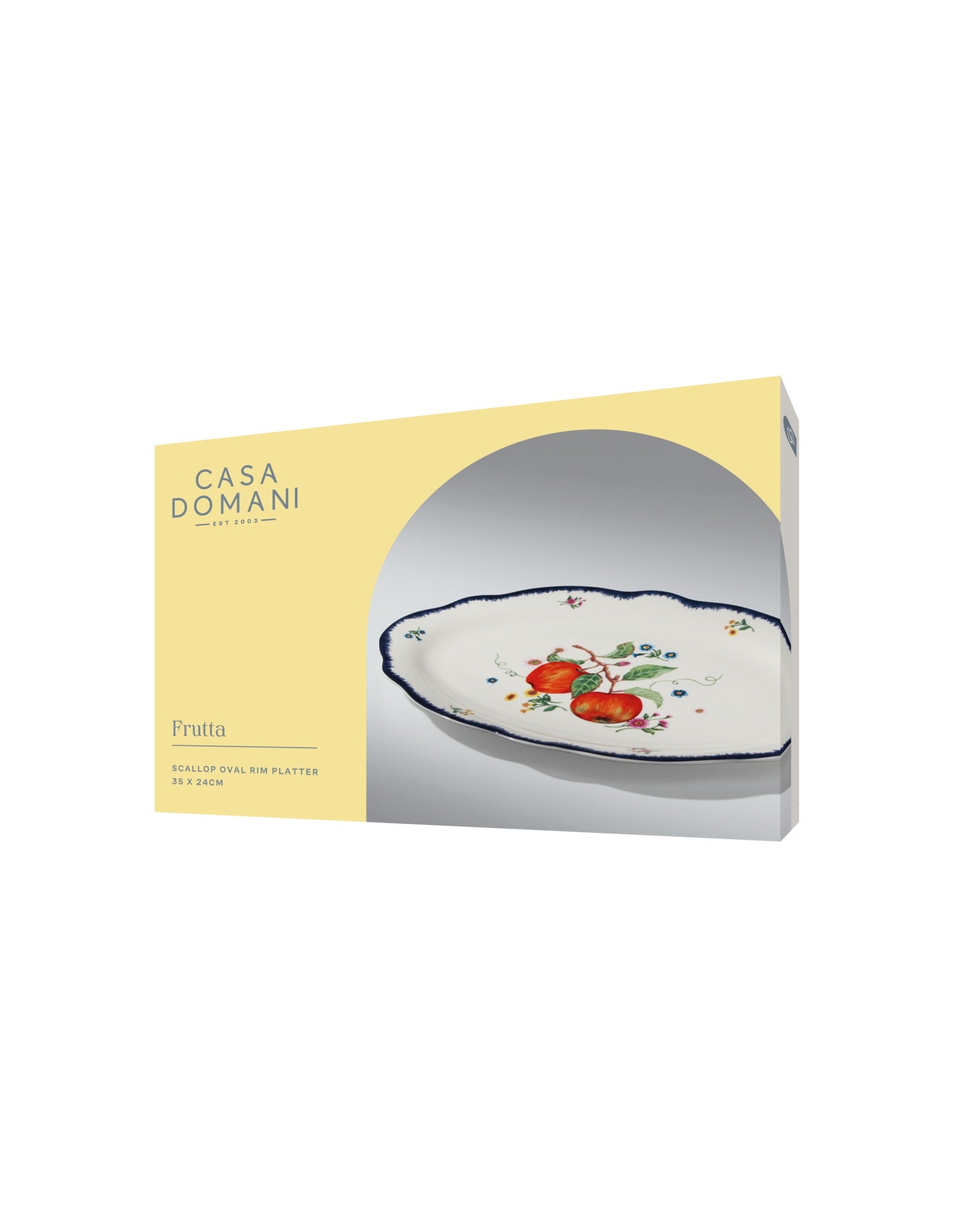Casa Domani Frutta Scallop Oval Rim Platter 35x24cm Gift Boxed
