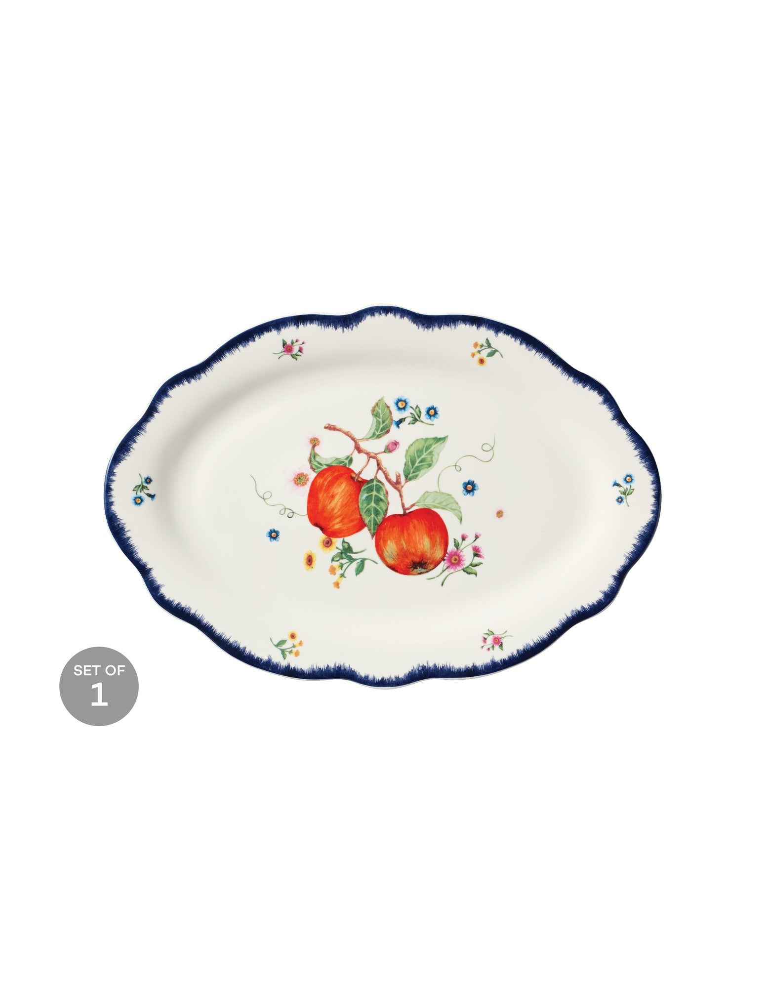 Casa Domani Frutta Scallop Oval Rim Platter 35x24cm Gift Boxed