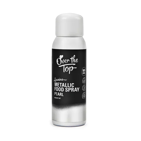 Over The Top Metallic Food Spray Pearl White 48g