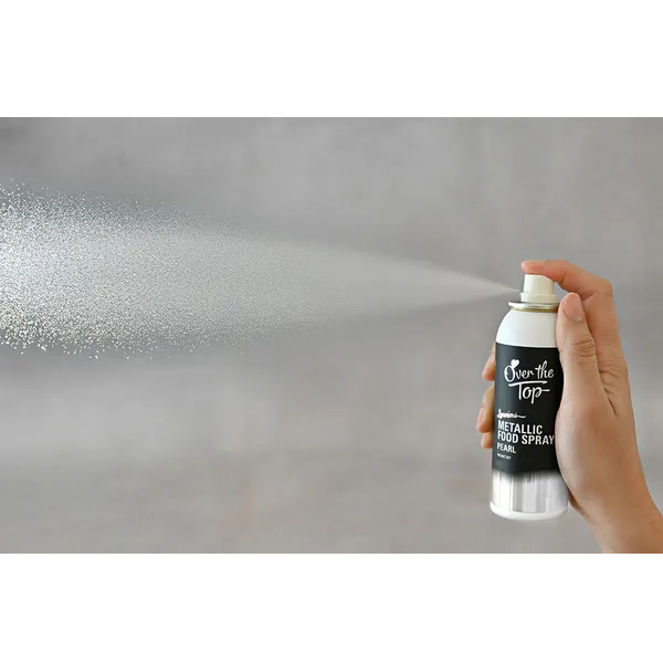 Over The Top Metallic Food Spray Pearl White 48g