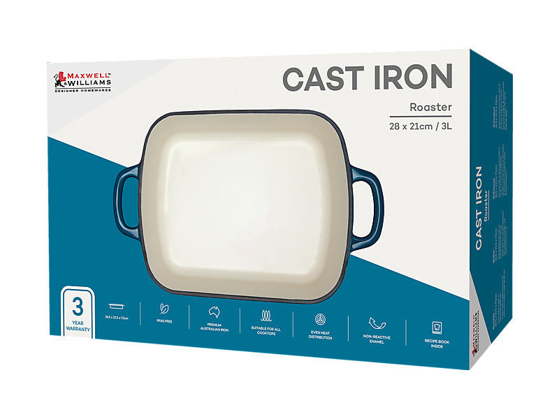 Maxwell & Williams Cast Iron Roaster Midnight Blue 28x21cm / 3L Gift Boxed