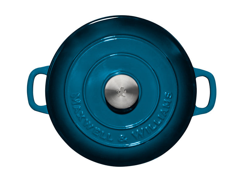 Maxwell & Williams Cast Iron Round Casserole Midnight Blue 24cm / 3.3L Gift Boxed